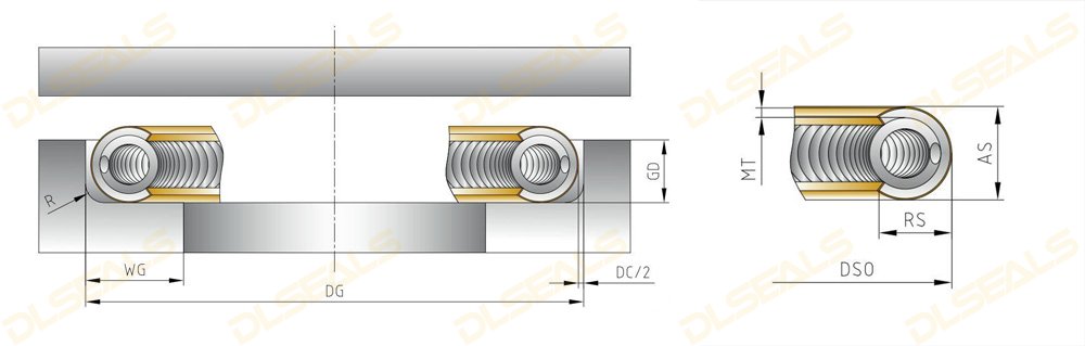 Spring Metal C-shaped seal (inward)