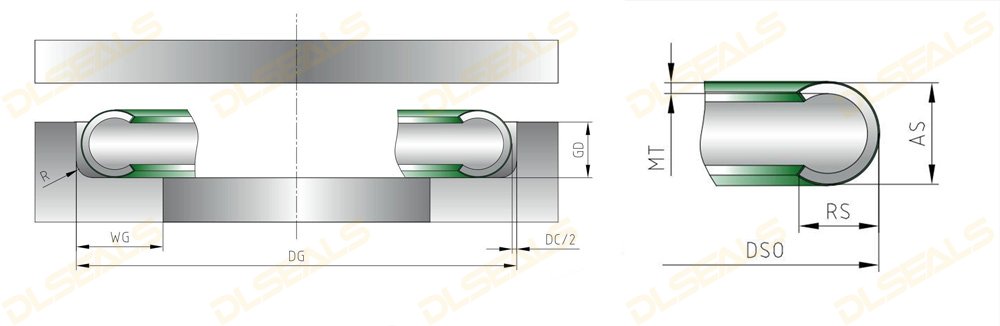 Metal C-shaped seal (inward)